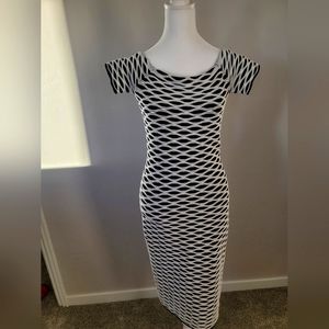 Michael Kors blue and white bodycon stile dress.